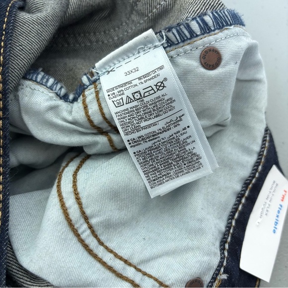 Old Navy NWT Men's Denim Dark Wash Jeans Slim 33x32 Flex Basic Slim - Picture 6 of 7